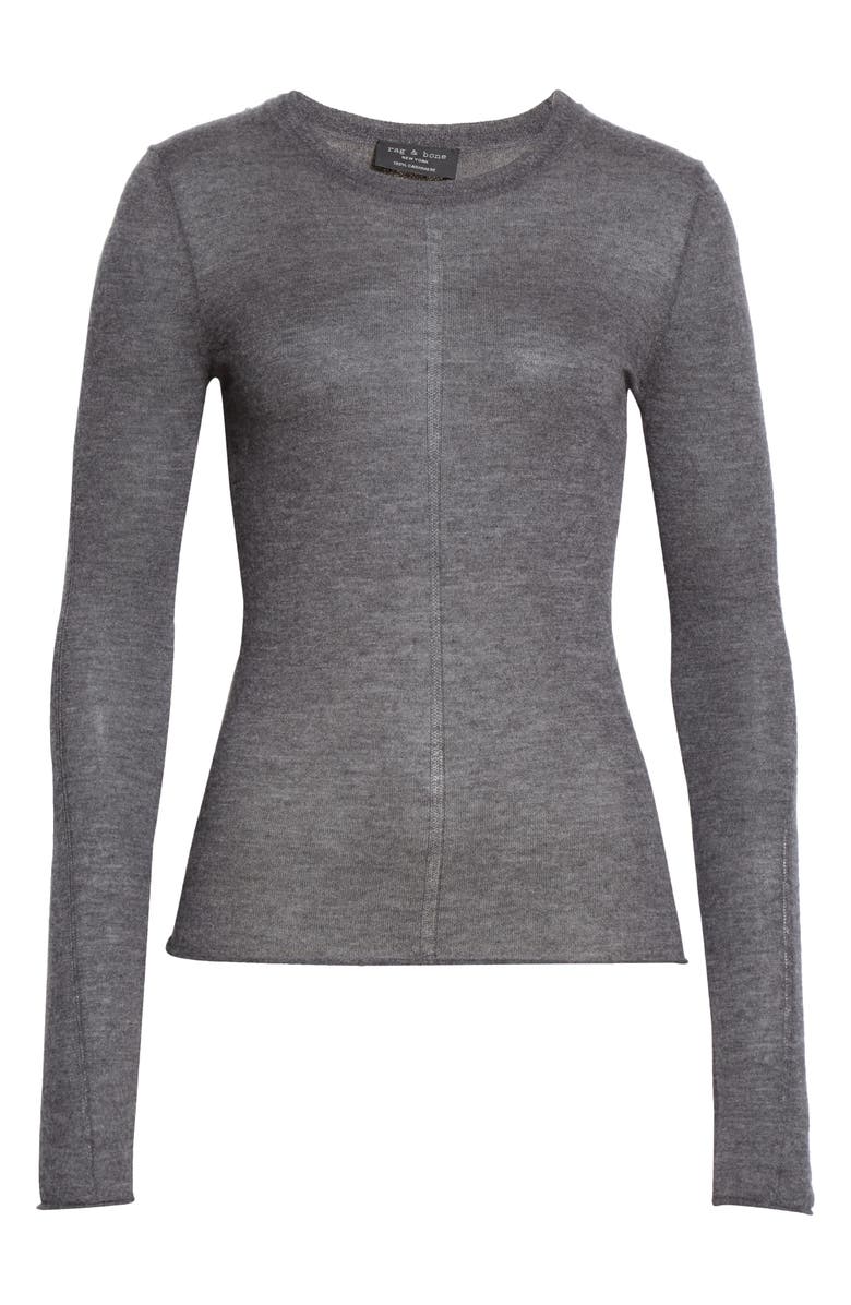 rag & bone Mandee Cashmere Long Sleeve Sweater, Alternate, color, Charc