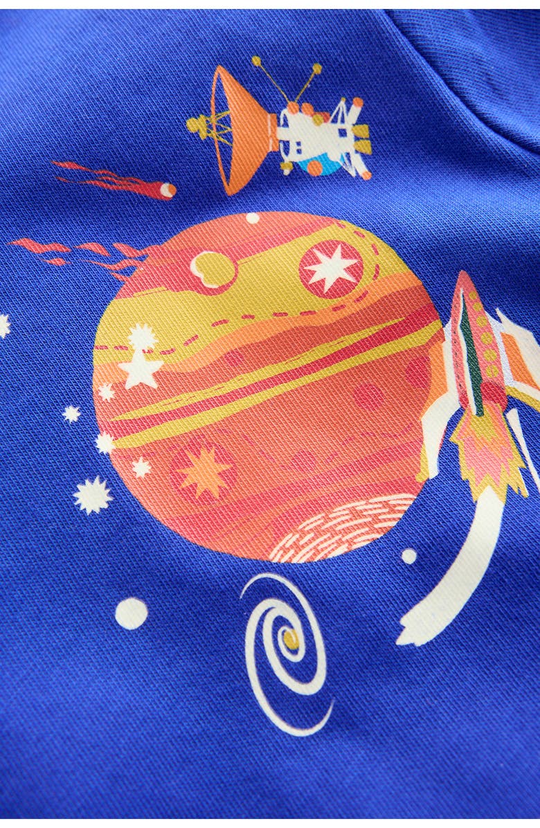 Mini Boden Kids' Planet Print Cotton Graphic T-Shirt, Alternate, color, Safari Green Volcano Dino