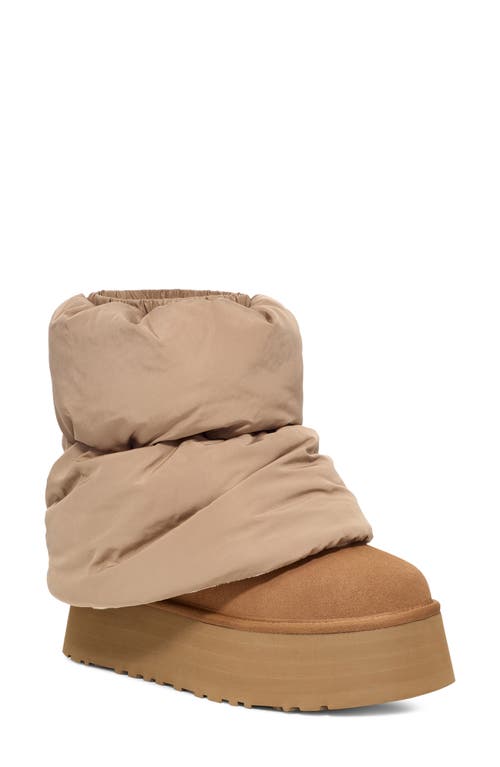 Ugg(r) Classic Mini Dipper Puffer Platform Boot In Amphora/chestnut
