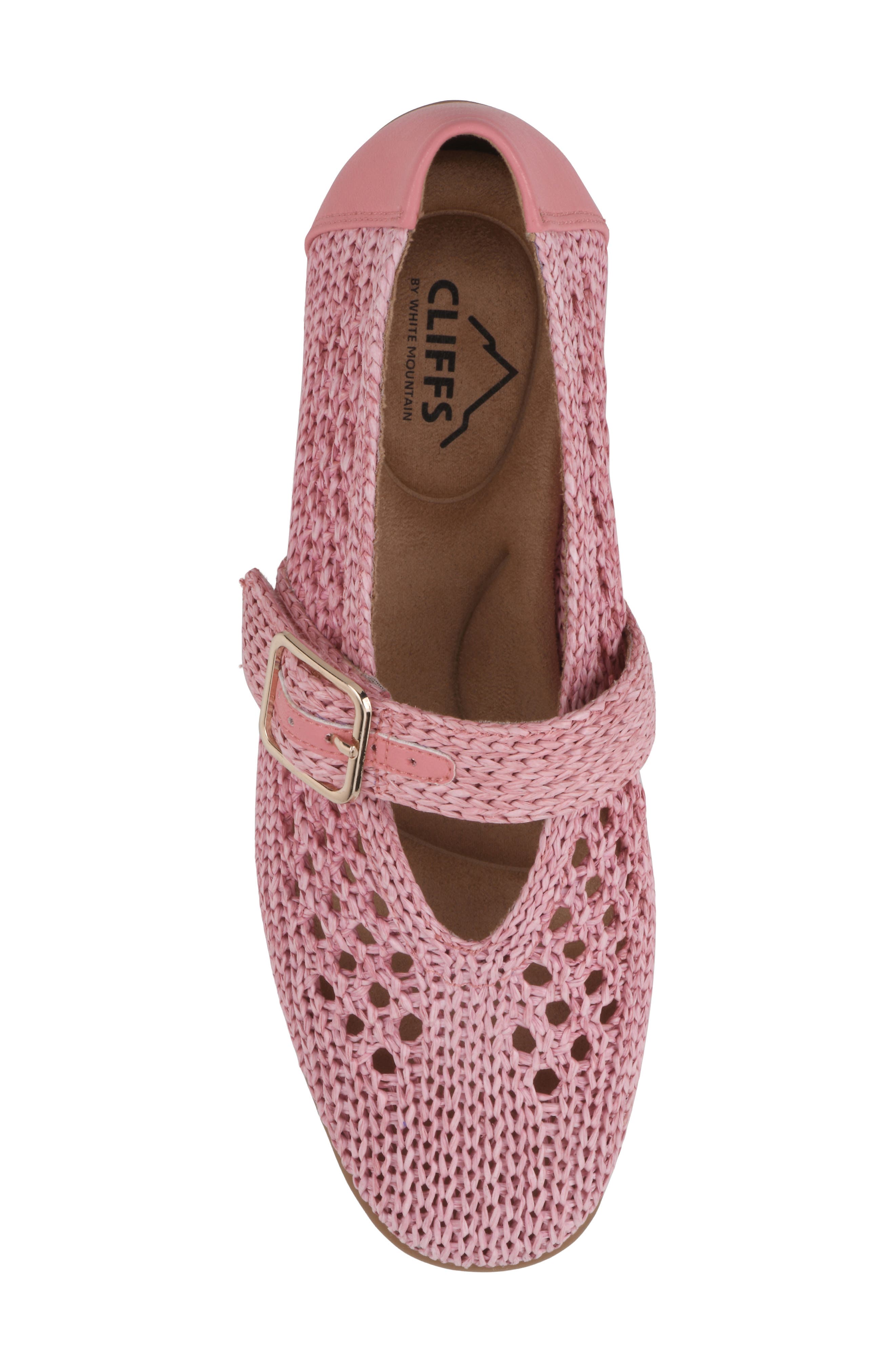 Cordette Woven Mary Jane Flat, Alternate, color, PEACH/ FABRIC