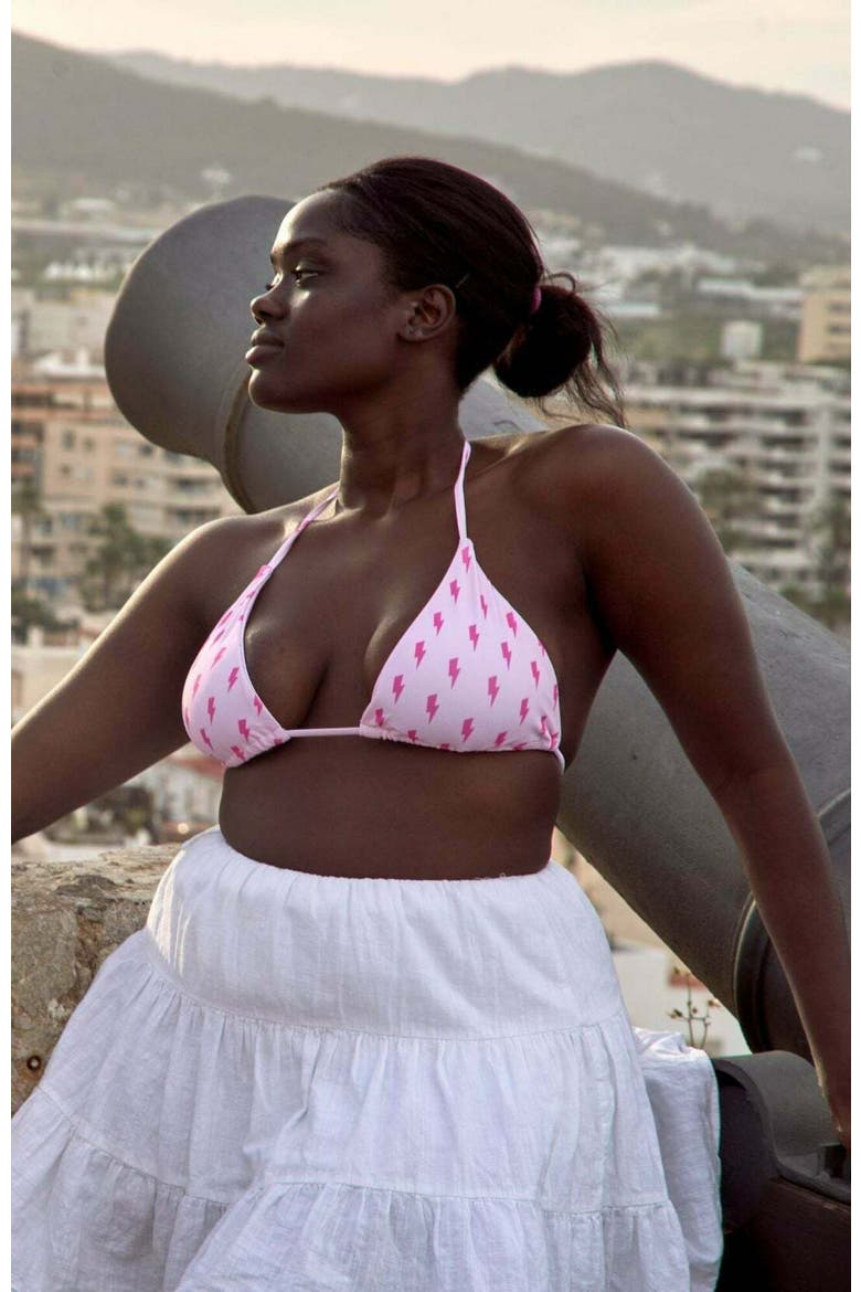 Strike of Luck Triangle Bikini Top, Alternate, color, Pink
