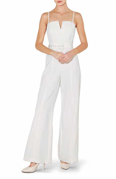 Solid Belted Wide Leg Jumpsuit