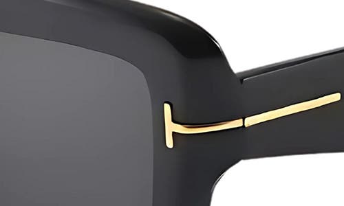 Fifth & Ninth Malia 58mm Polarized Square Sunglasses In Black