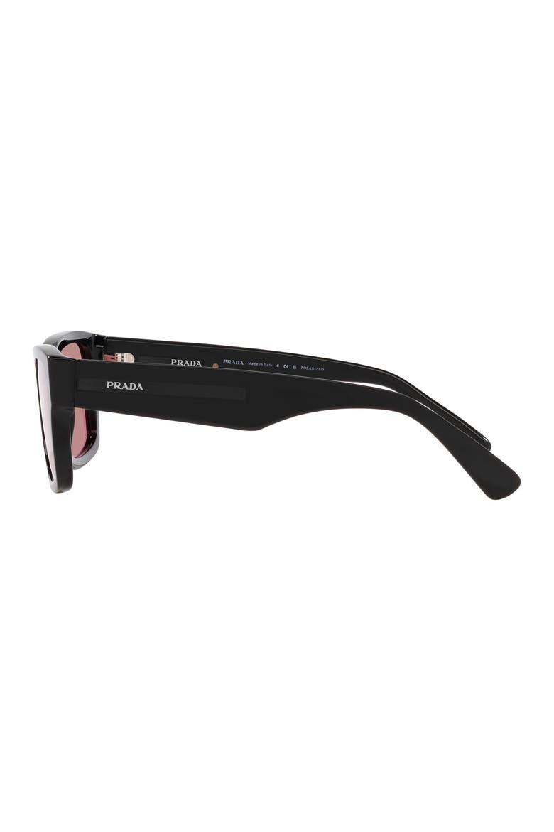 57mm Gradient Square Sunglasses, Alternate, color, BLACK