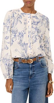 MINT VELVET Cotton Floral Print Blouse