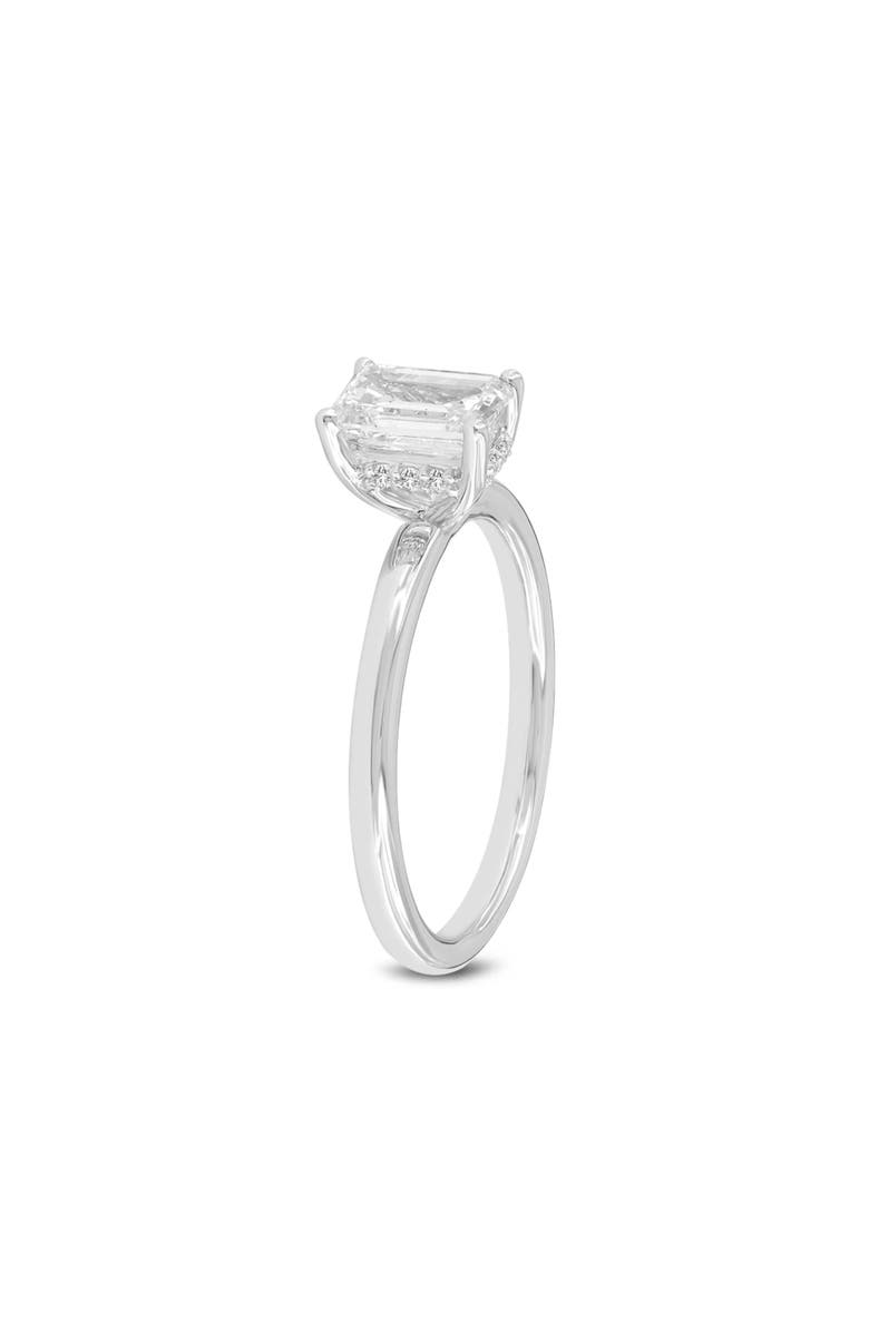LuvMyJewelry Countess 14K White Gold Emerald Cut Lab Grown Diamond Hidden Halo Engagement Ring - 1.05 ctw, Alternate, color, 14K White Gold