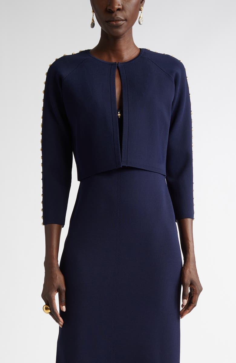 ST. JOHN Suspended Pavé Milano Knit Cardigan, Main, color,