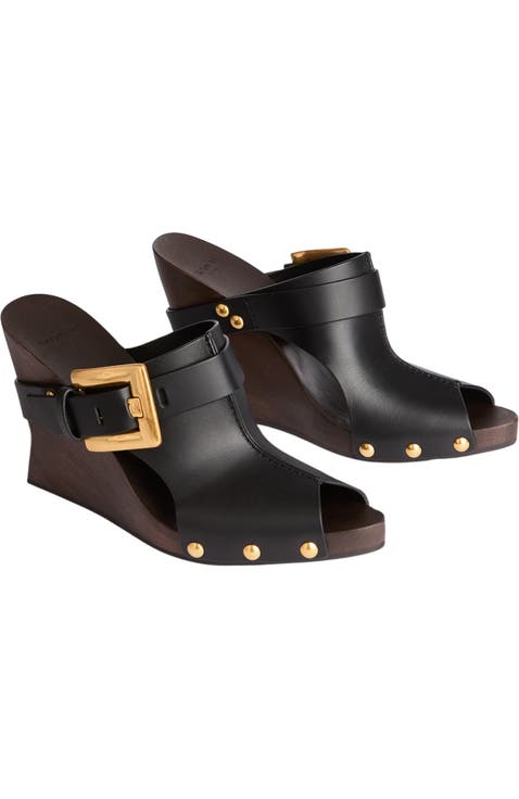Anthem Wedge smooth leather mules