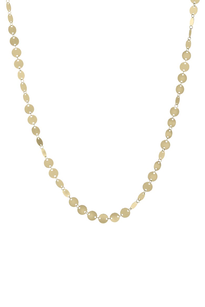 14k Gold Single Strand Disc Necklace, Main, color, YELLOW GOLD