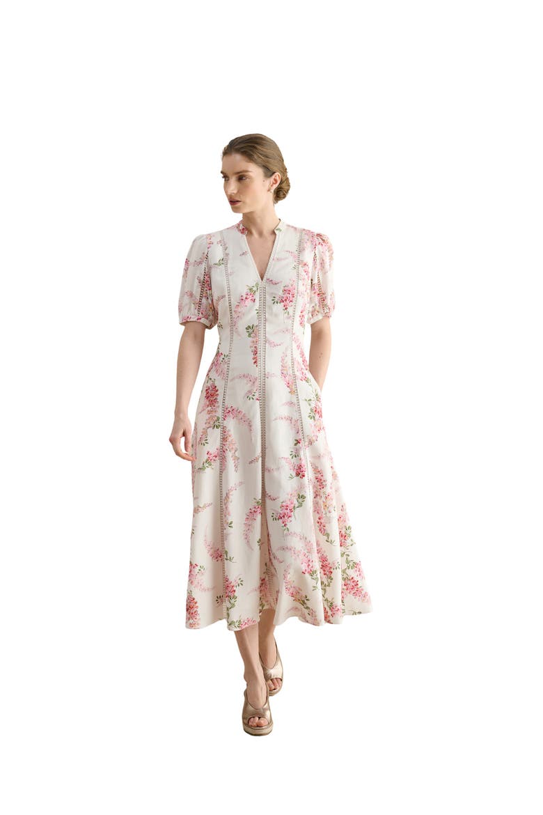 Matilda Floral Dress, Main, color, Ivorymulti