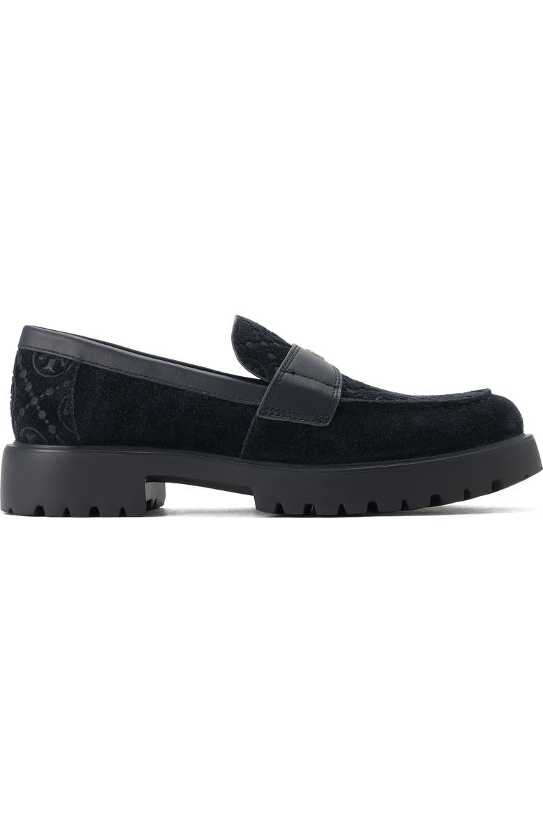 Tory Burch T Monogram Lug Sole Loafer, Alternate, color, Navy / Navy / Navy