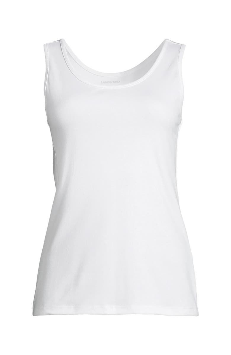 Lands' End Cotton Tank Top, Alternate, color, White