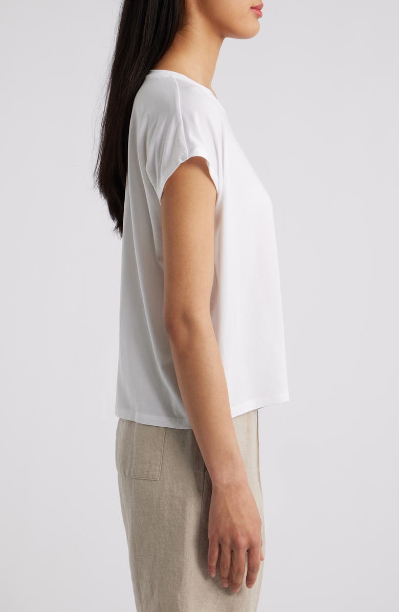Eileen Fisher Short Sleeve Tencel<sup>®</sup> Lyocell T-Shirt, Alternate, color, White