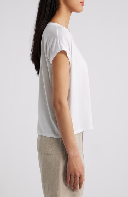 Eileen Fisher Open-stitch Organic Linen Top In White