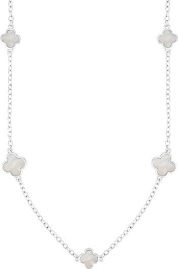 Mother of Pearl Clover Station Necklace