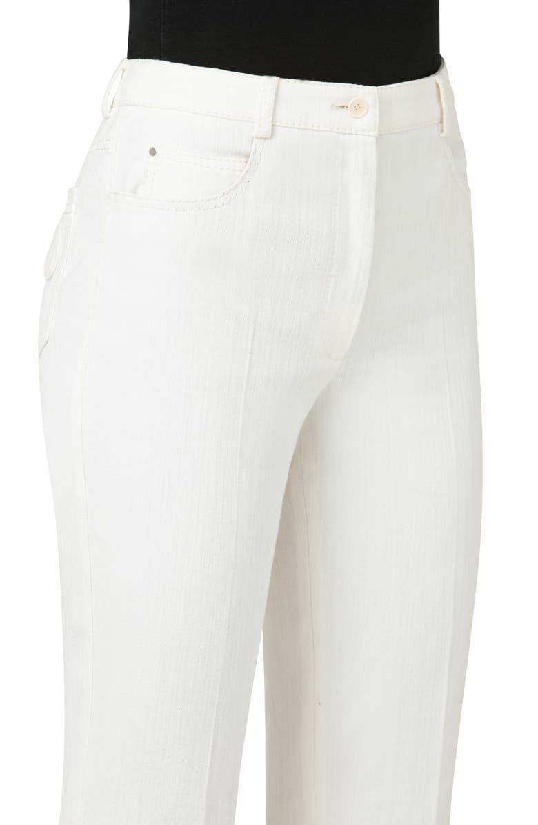 Akris punto Faye Pintucked Bootcut Stretch Denim Jeans, Alternate, color, 012-Cream