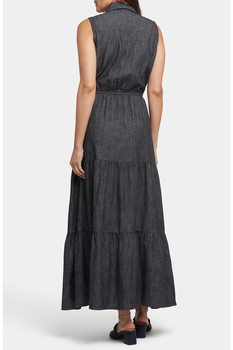 Megan Sleeveless Tiered Maxi Dress, Alternate, color, BLACK RINSE