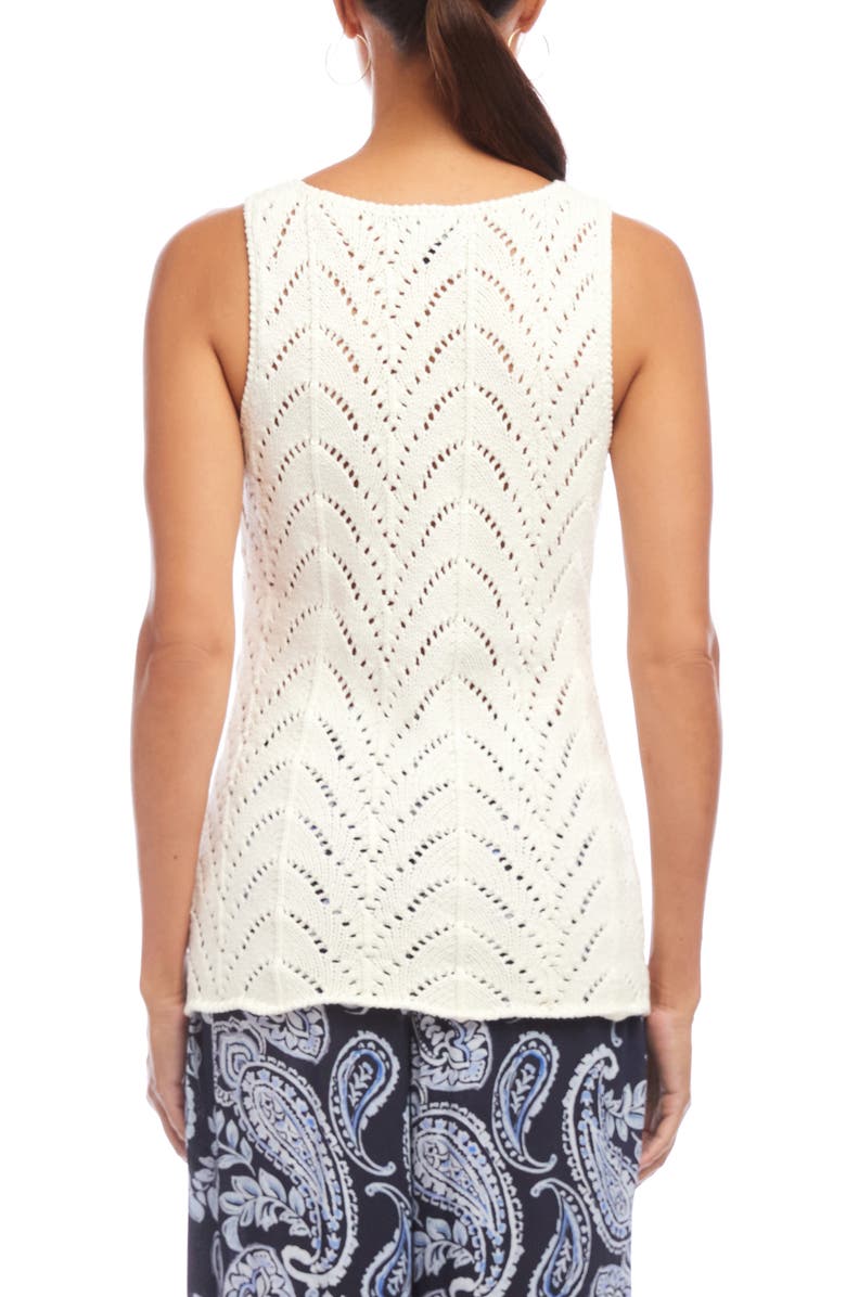 Karen Kane Open Stitch Sleeveless Cotton Sweater, Alternate, color, 