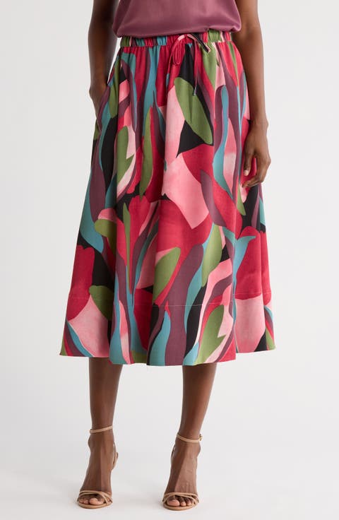 Tie Waist Midi Skirt