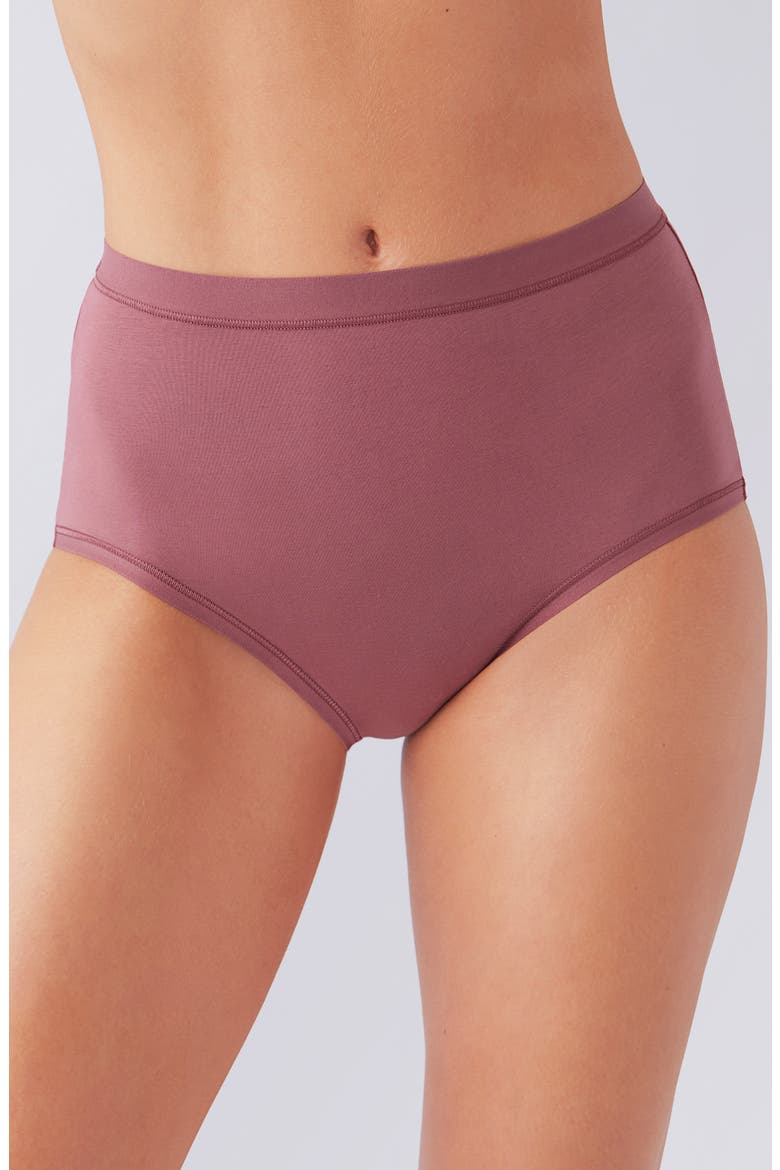Understated Cotton Blend Briefs, Main, color, ROSE BROWN