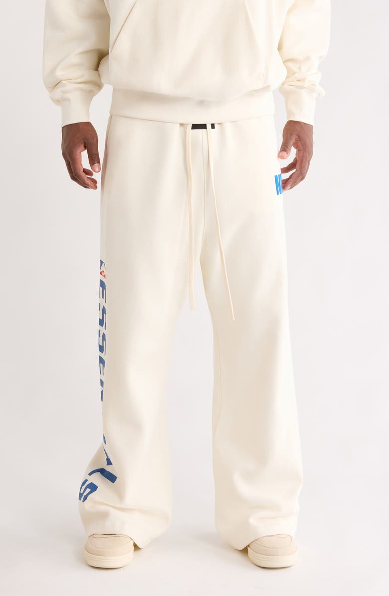 Fear of God Essentials x NBA Lounge Fleece Sweatpants, Main, color, Cream White