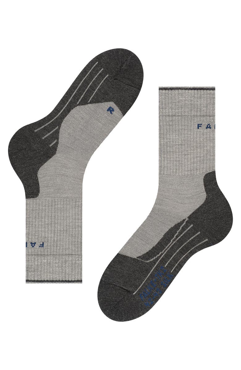 Falke TK2 Explore Wool Silk Hiking Socks, Alternate, color, Light Grey