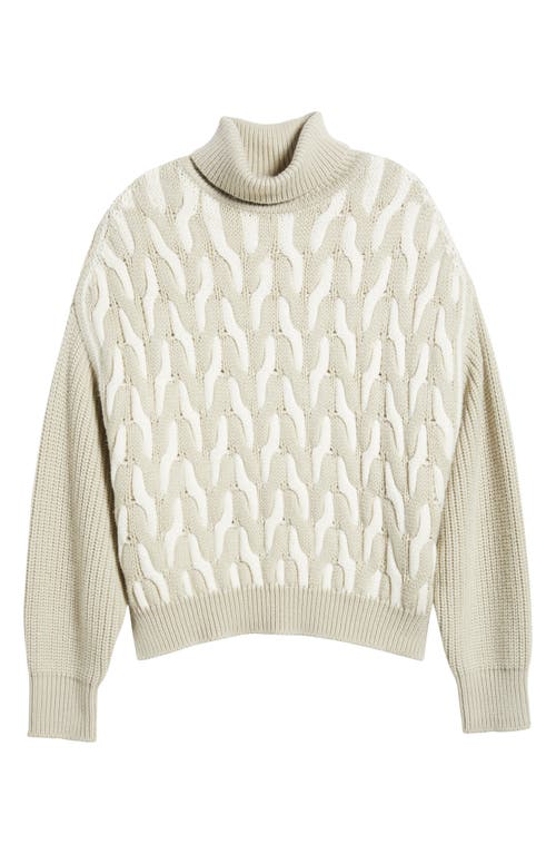 Hugo Boss Virgin-wool Sweater With Two-tone Cable Structure In Dried Sage Interlock