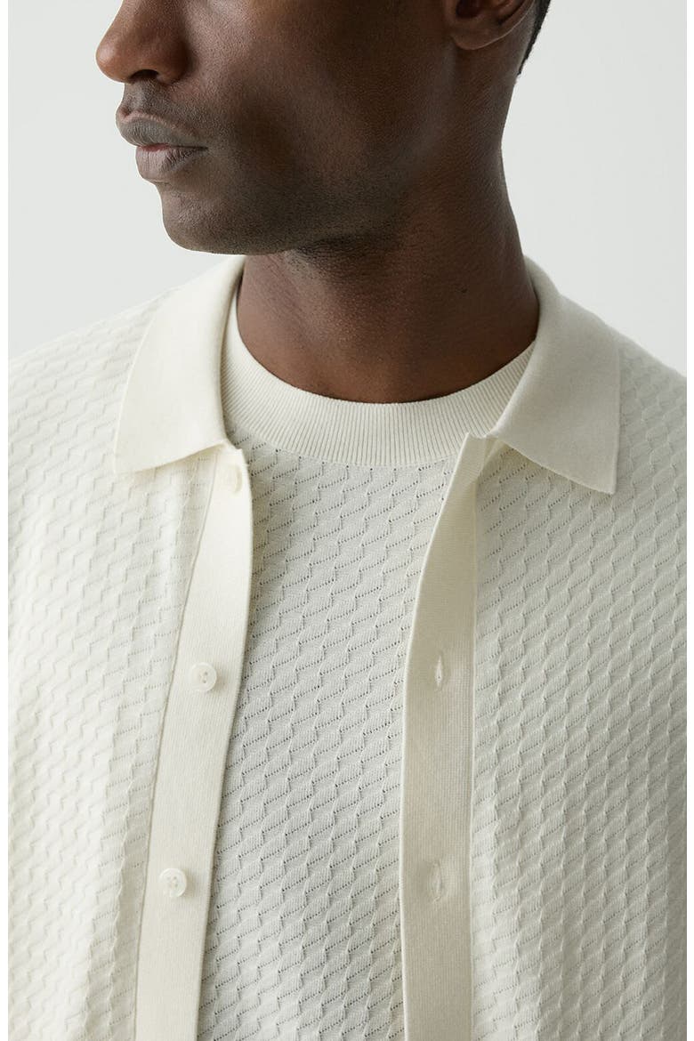 Cairn in Cotton Short Sleeve Shirt, Alternate, color, EGGSHELL