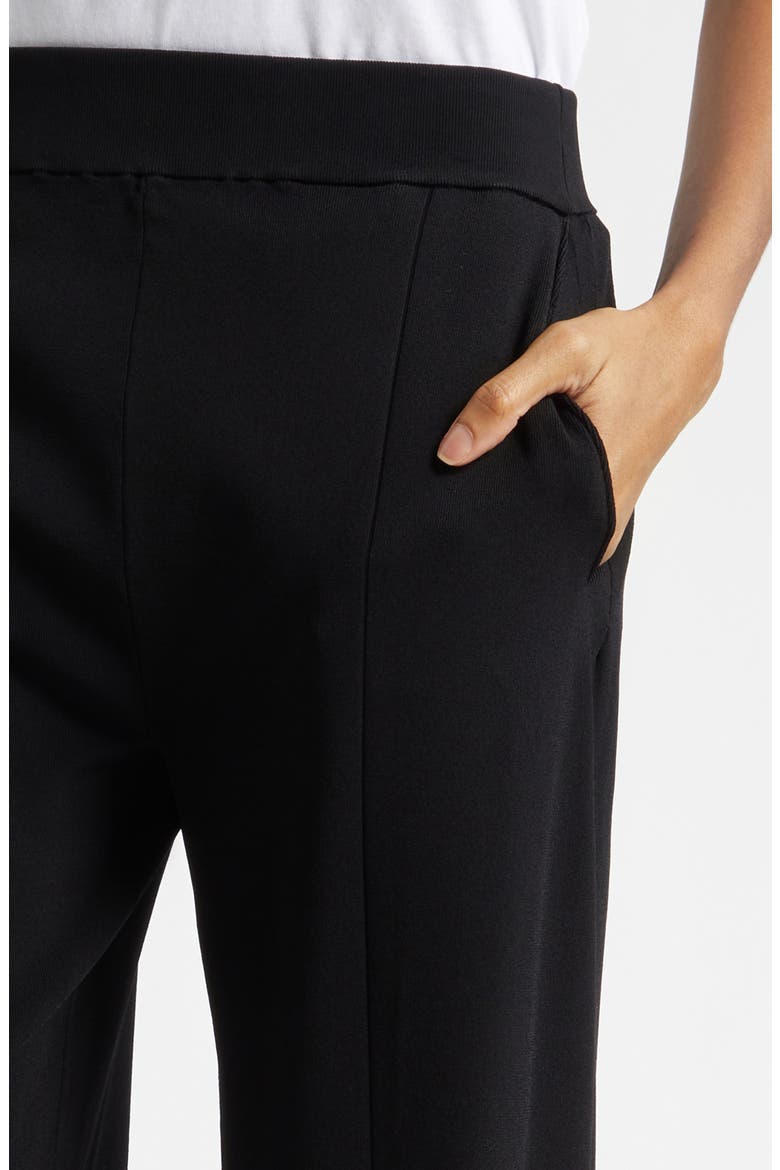 Straight Leg Compact Knit Trousers, Alternate, color, BLACK