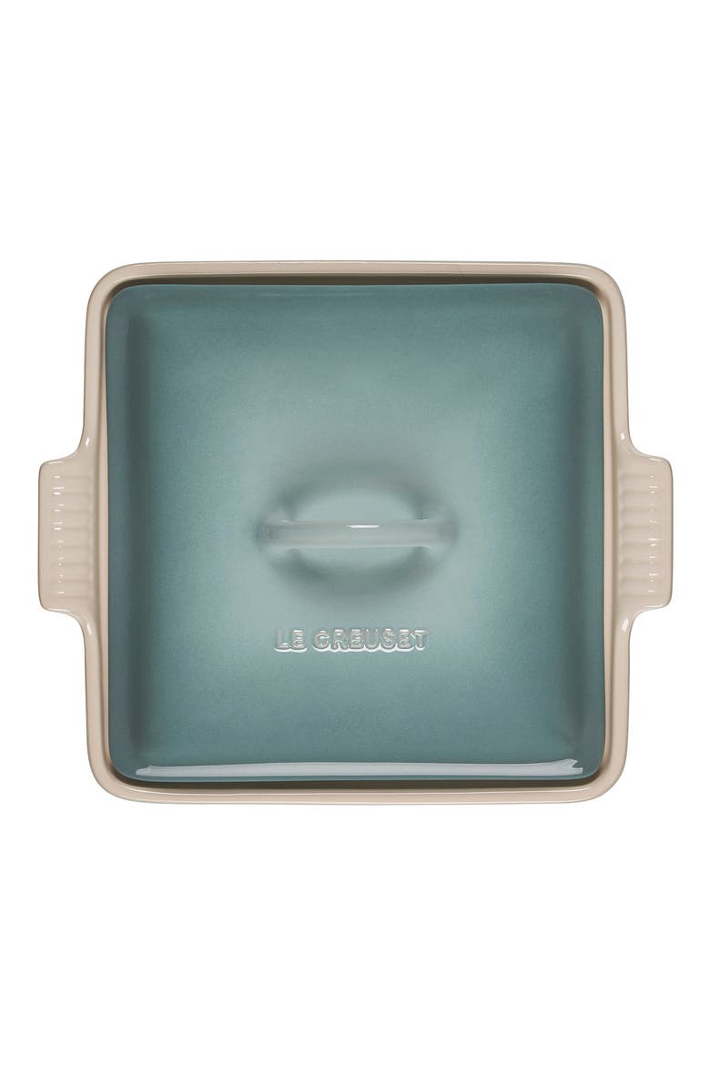 Heritage 2 1/2 Quart Covered Square Stoneware Casserole, Alternate, color, SEA SALT