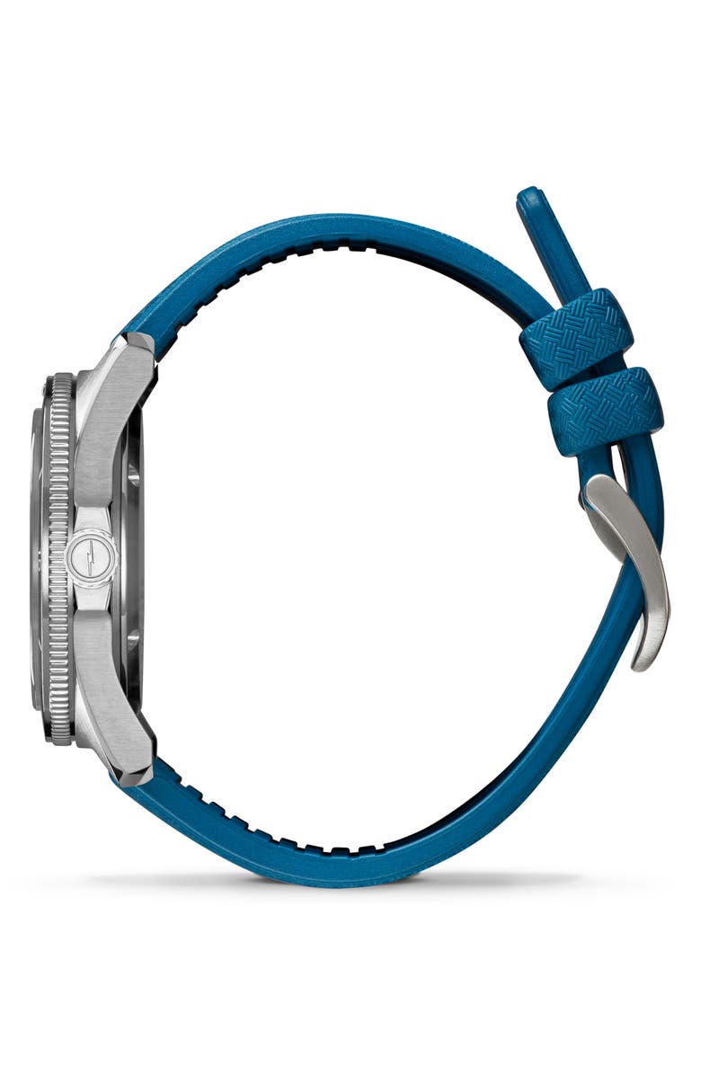 Shinola Duck Rubber Strap Watch, 40mm, Alternate, color, Blue