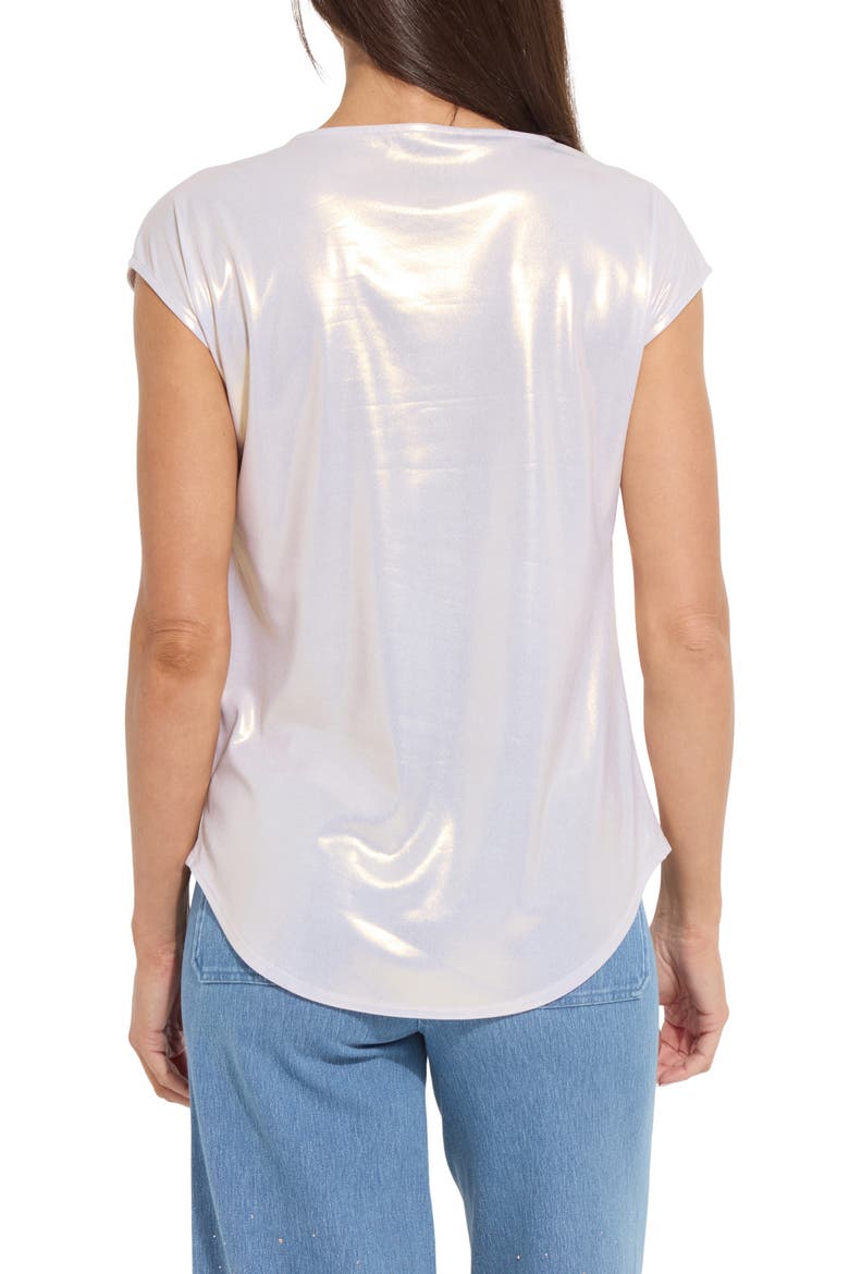 Metallic Jersey Top, Alternate, color, WHITE GOLD