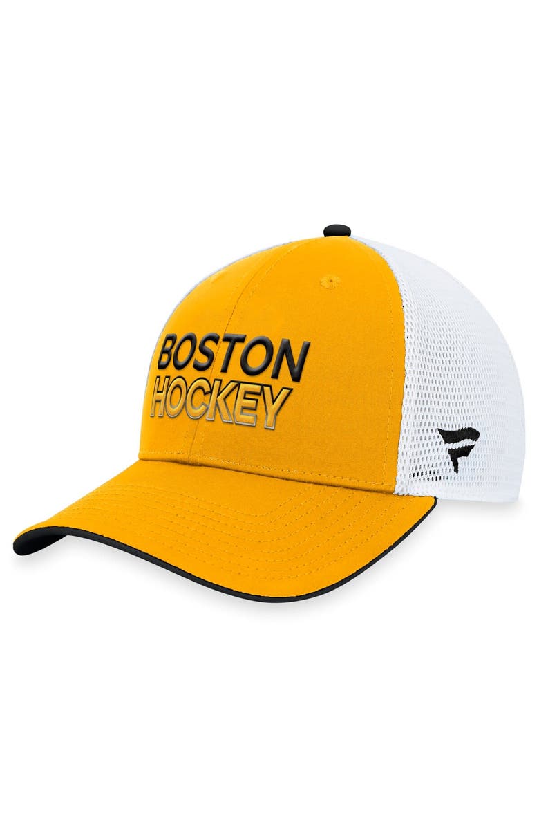 FANATICS Men's Fanatics Branded  Gold Boston Bruins Alternate Authentic Pro Trucker Adjustable Hat, Alternate, color, 