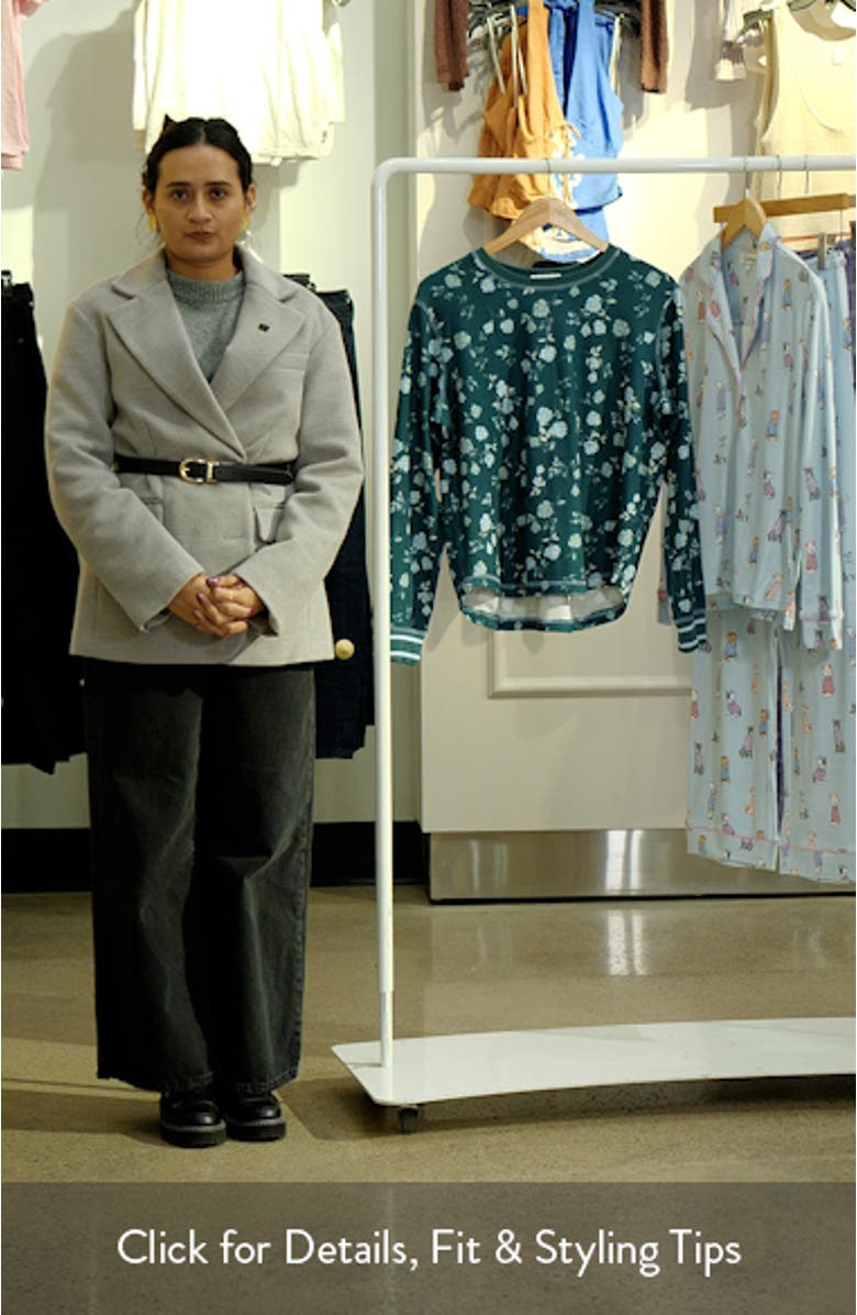 Winter Land Floral Thermal Velour Pajama Top, sales video thumbnail