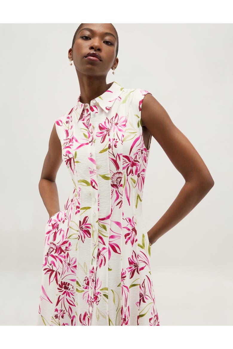 Della Shirt Midi Dress, Alternate, color, Ivorymulti