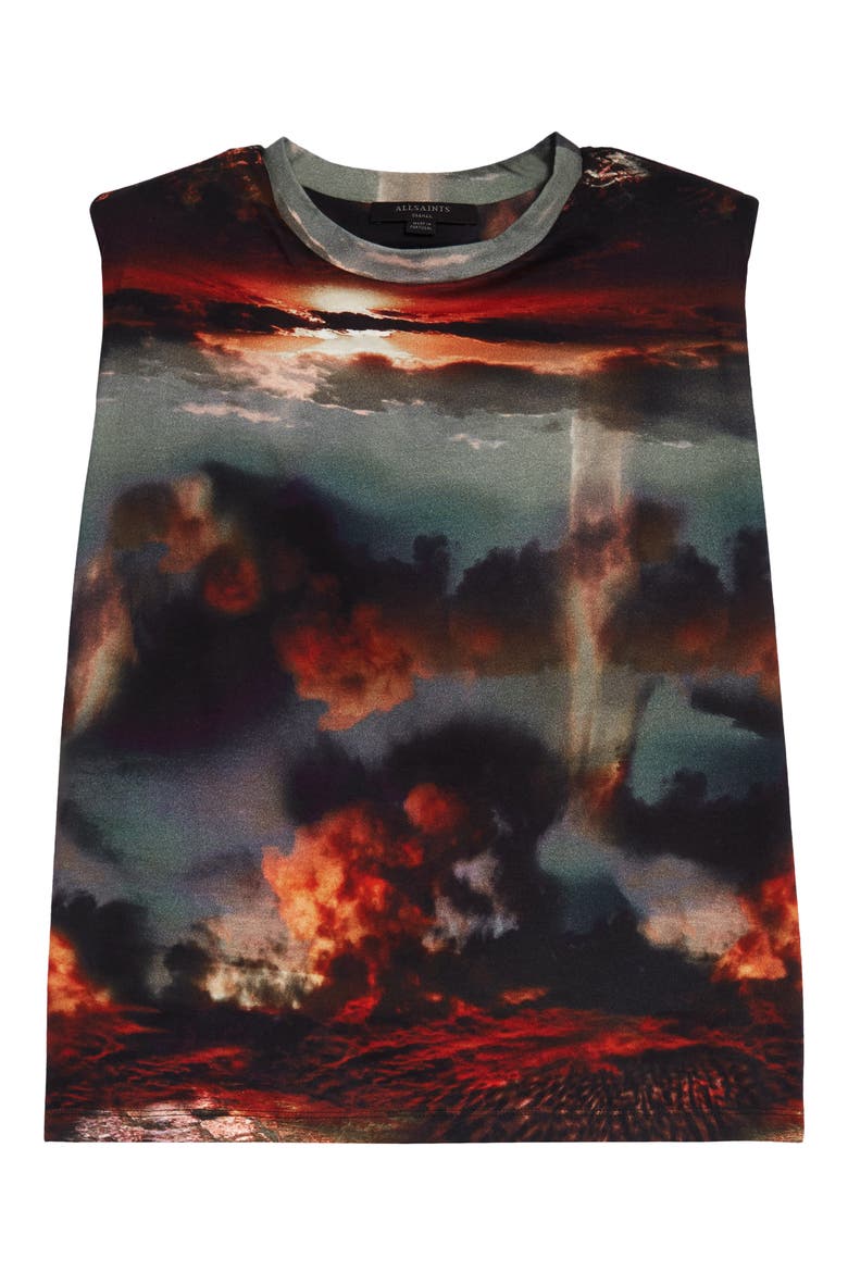 Epiphany Coni Shoulder Pad Tank, Alternate, color, DUSK RED