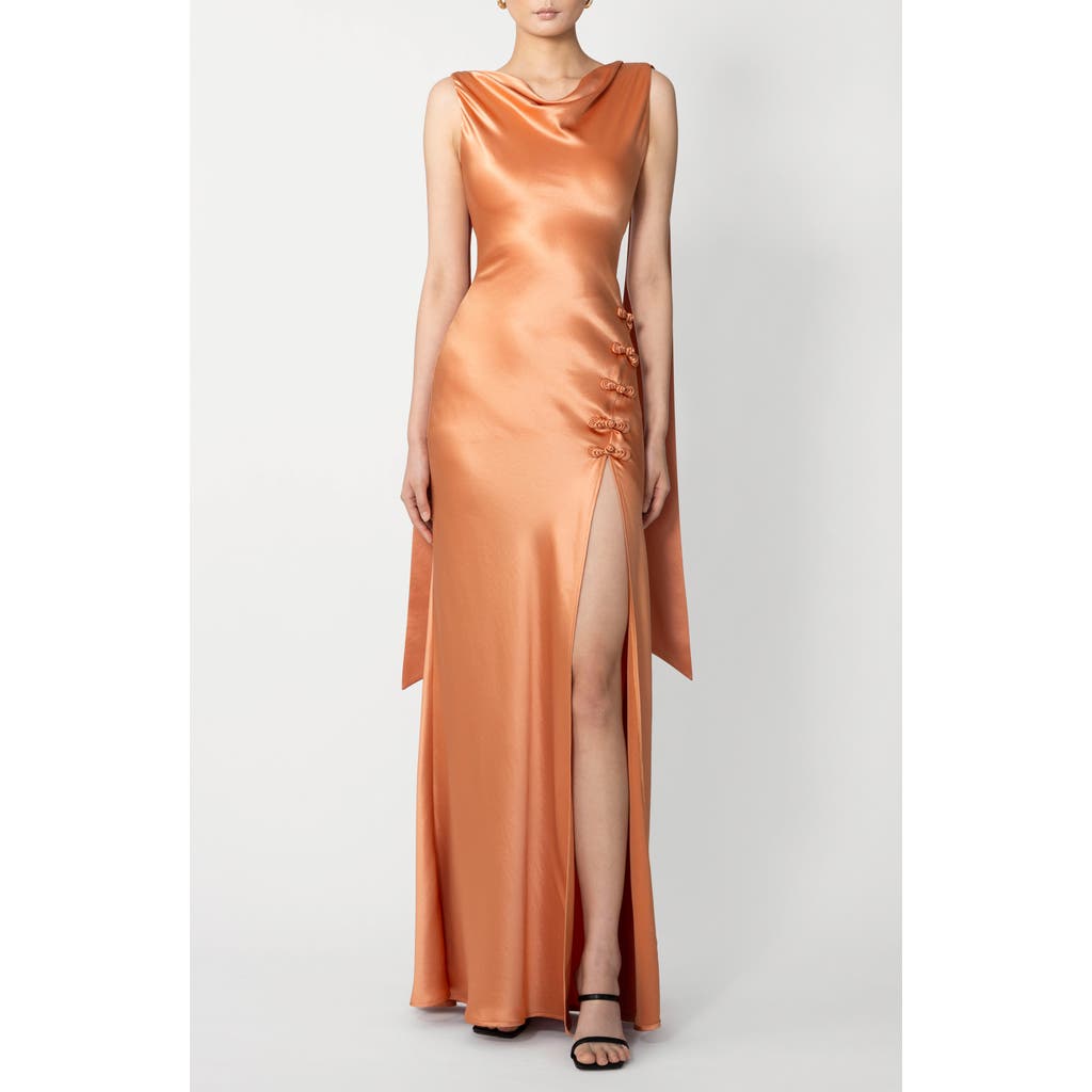 SAU LEE Priscilla Satin Gown in Terracotta  product