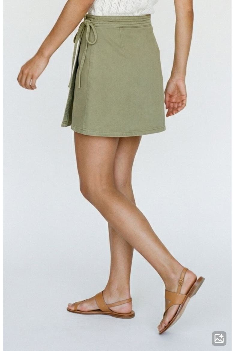 Liza Denim Wrap Miniskirt, Alternate, color, LAUREL WREATH DETAIL WASHED