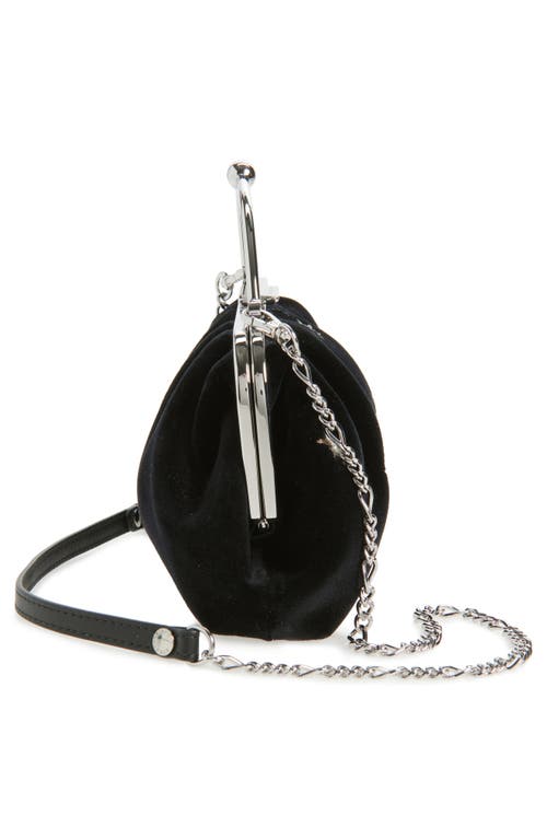 Strathberry X Cinq À Sept Embroidered Velveteen Frame Clutch In Black