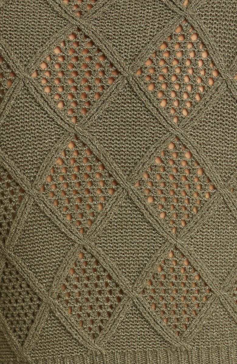 Isa Boulder Puff Sleeve Mesh Crop Sweater, Alternate, color, 