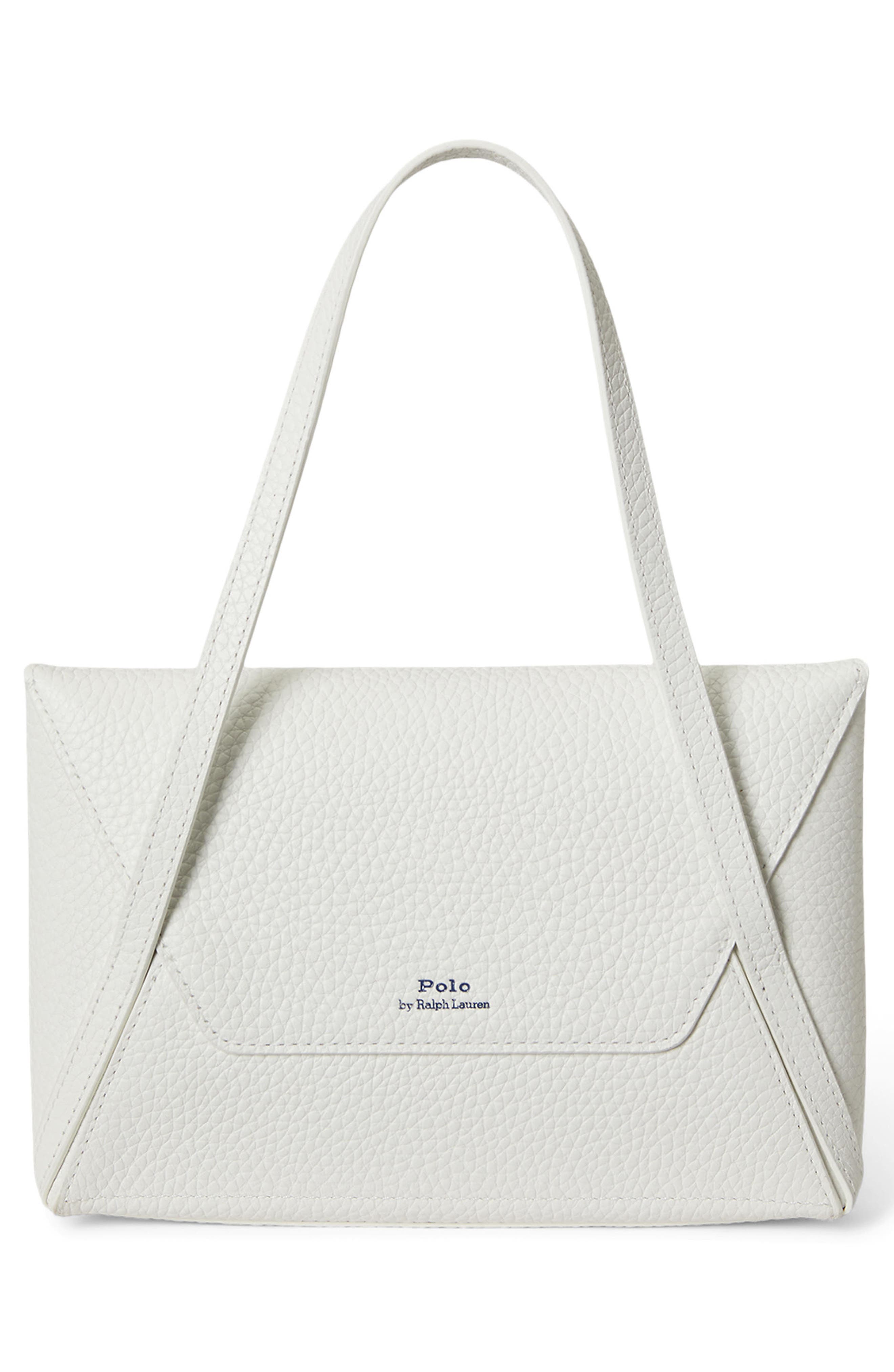 Polo Ralph Lauren Polo Play Pebble Leather Envelope Shoulder Bag, Alternate, color, Paper