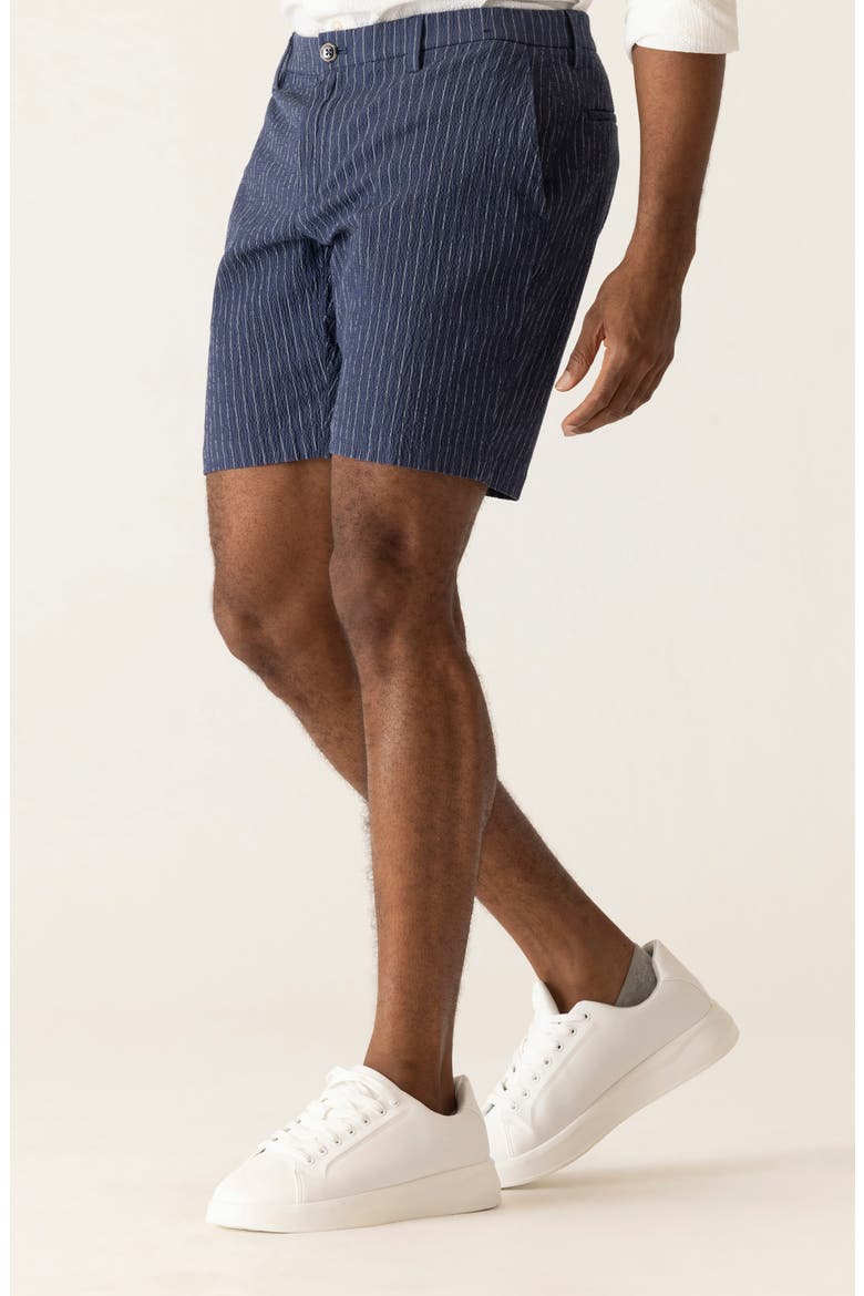 Oasis Seersucker Bermuda Shorts, Alternate, color, INDIGO/ NATURAL
