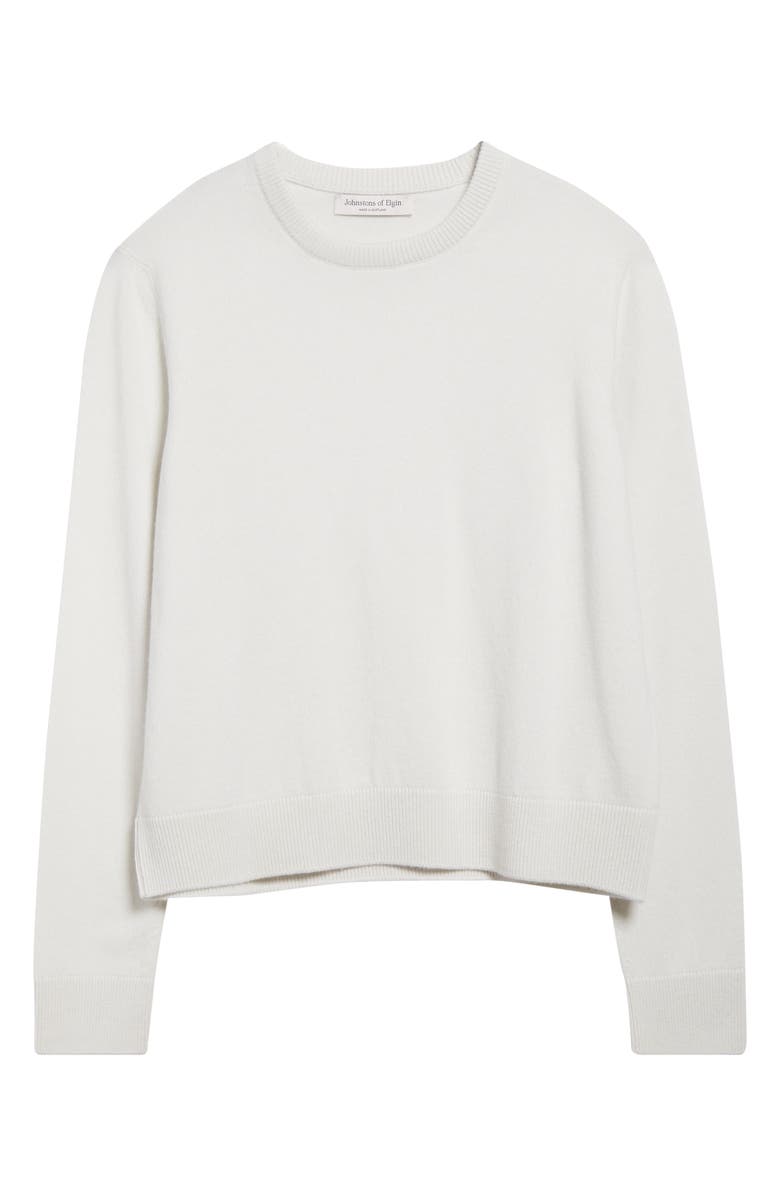 Johnstons of Elgin Classic Cashmere Crewneck Sweater, Alternate, color, Zinc White