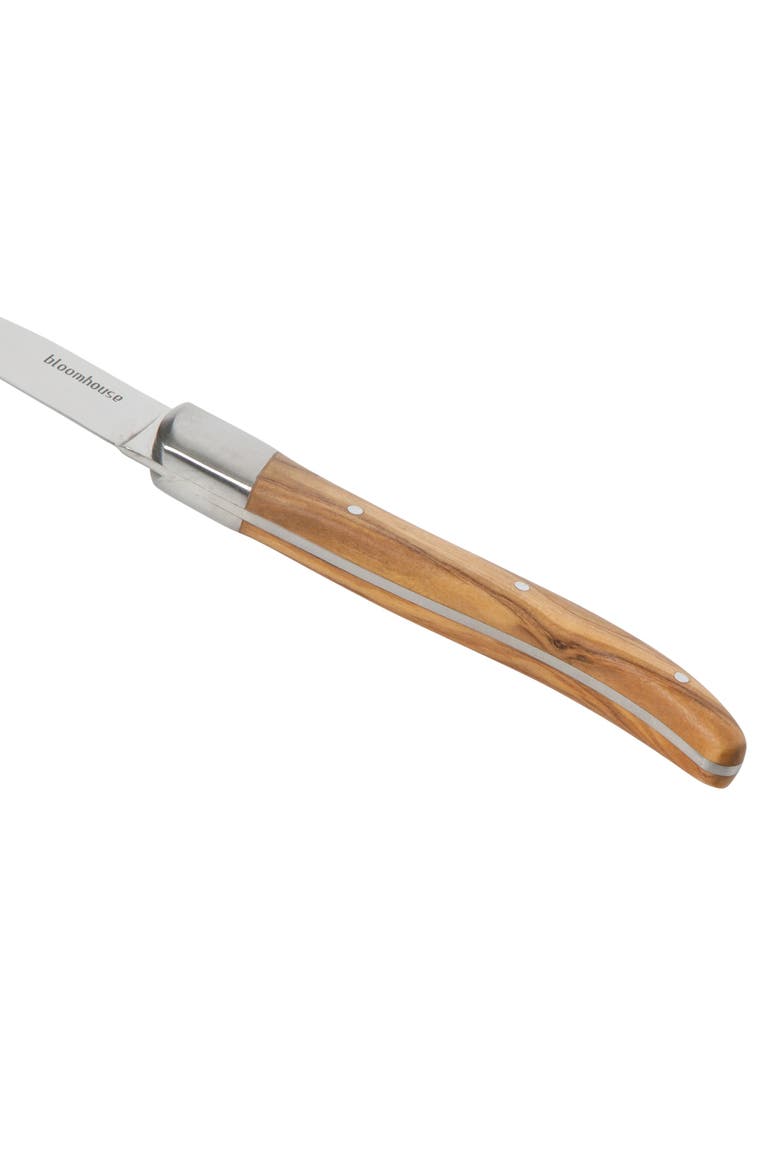 German Steel Cheese Knife Set with Olive Wood Handles - Artisan Soft & Hard Cheese Knives for Charcuterie, Alternate, color, Natural Wood