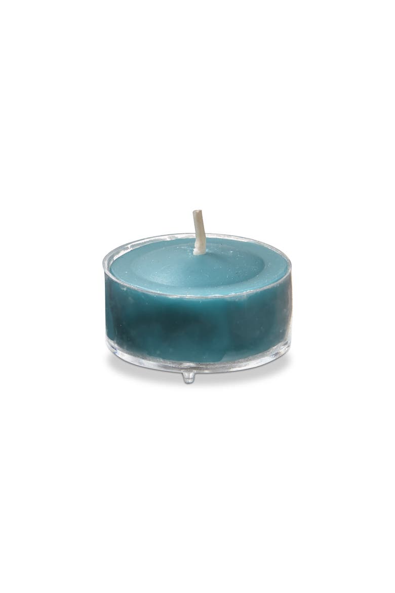 Color Studio Tealight Candles Set of 8 Smokeless Teal, Main, color, Blue