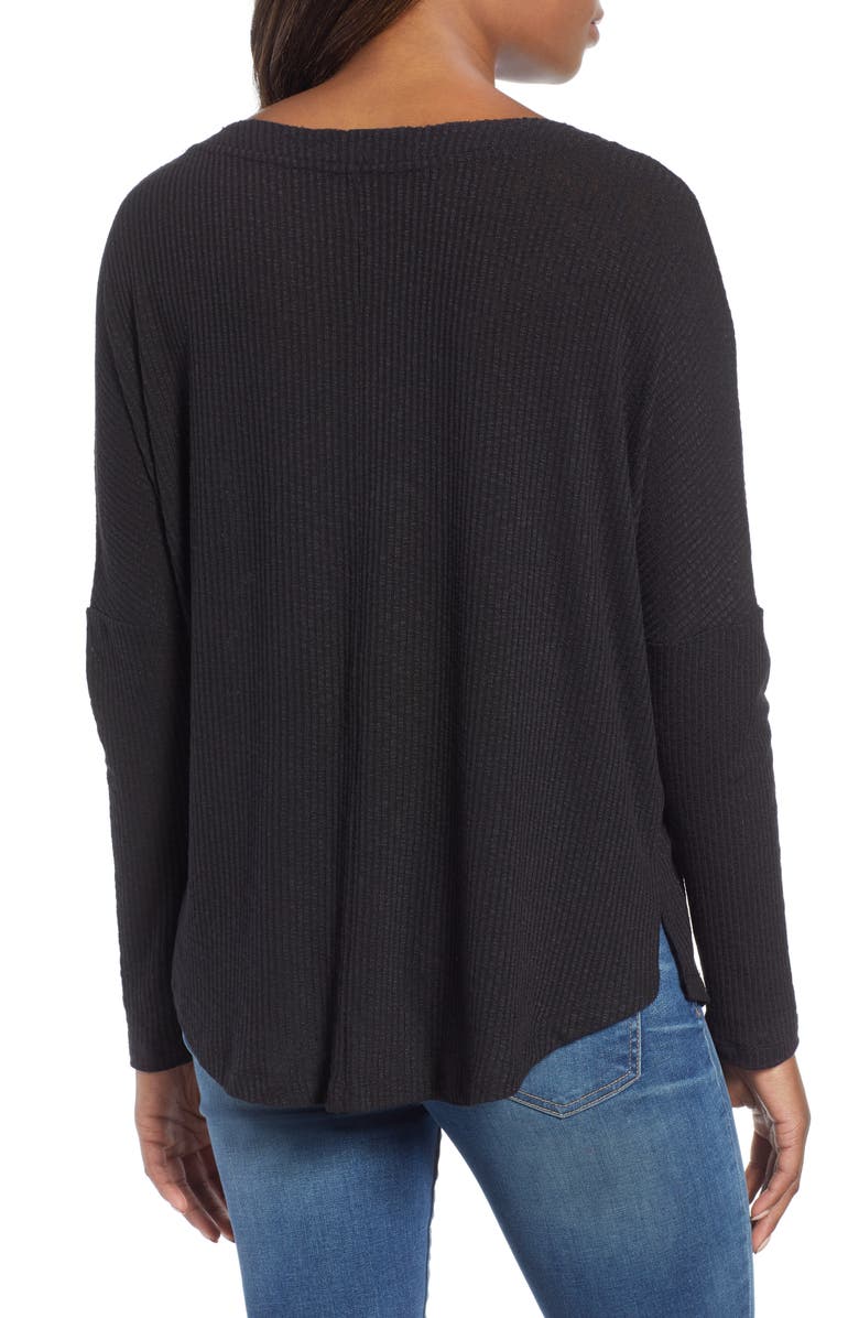 Caslon<sup>®</sup> Button Front Ribbed Knit Top, Alternate, color,