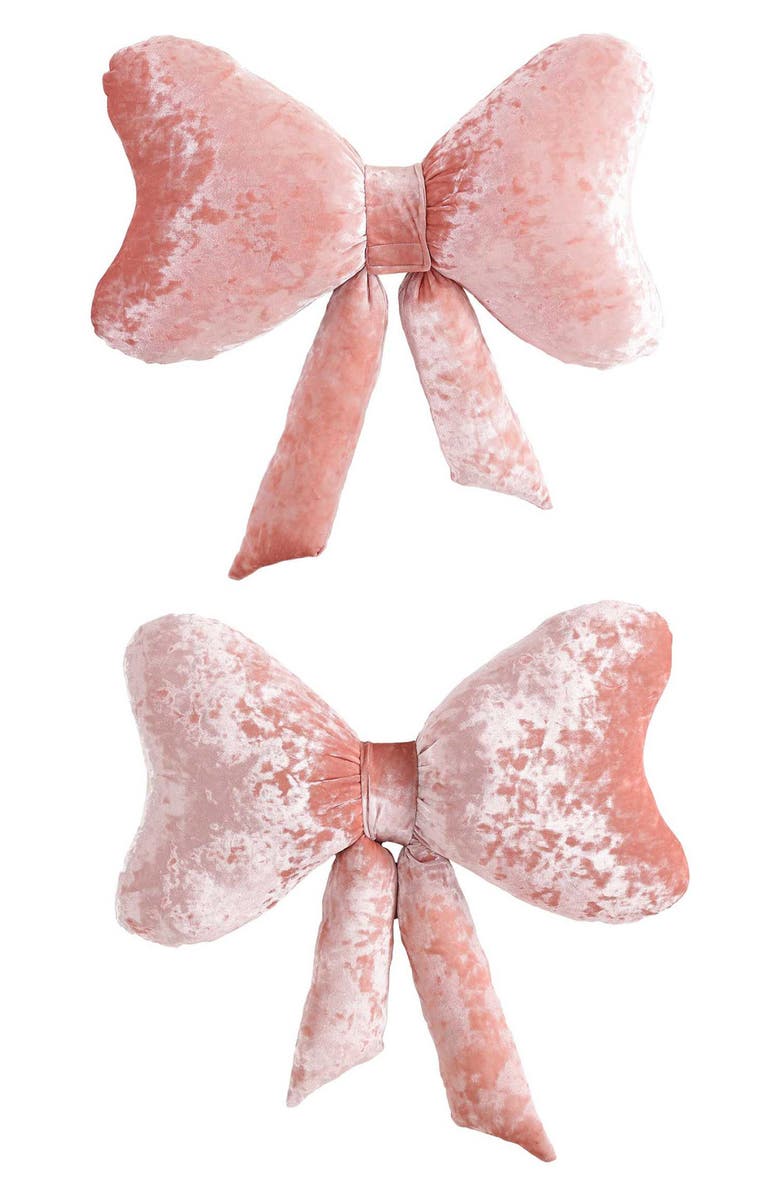 Betsey Johnson Velvet Bow Plush Throw Pillow, Alternate, color, 