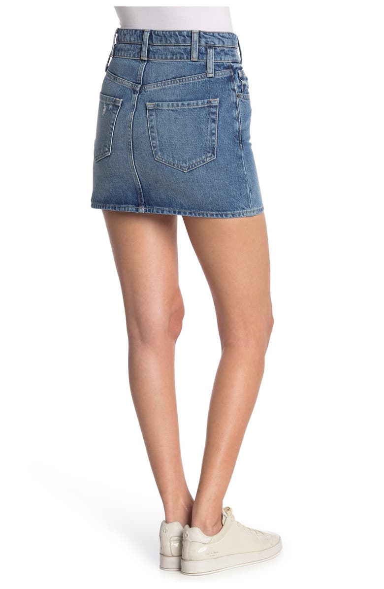 FRAME Double Waistband Denim Mini Skirt, Alternate, color,