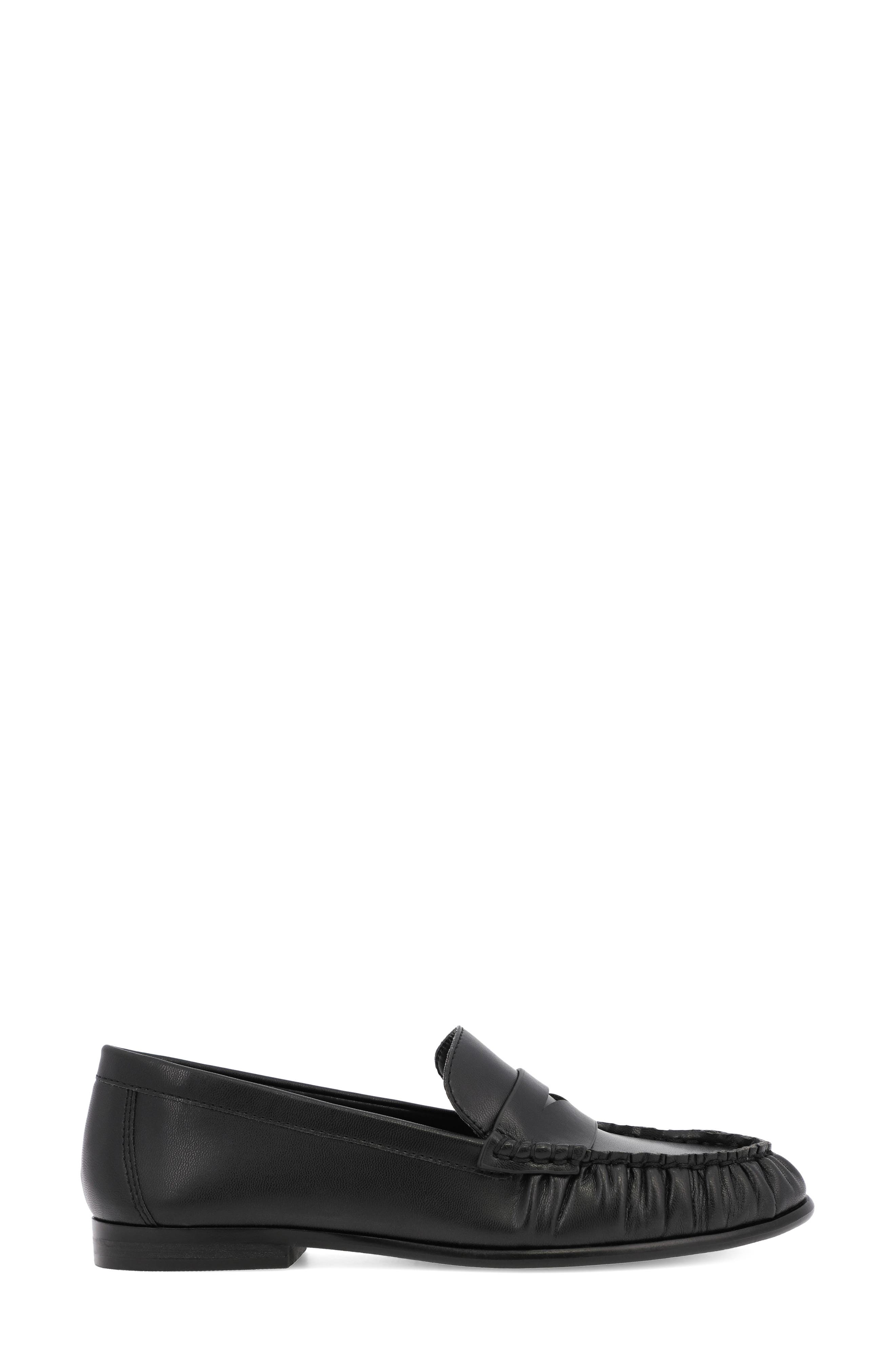Carrson-P Faux Leather Penny Loafer, Alternate, color, BLACK