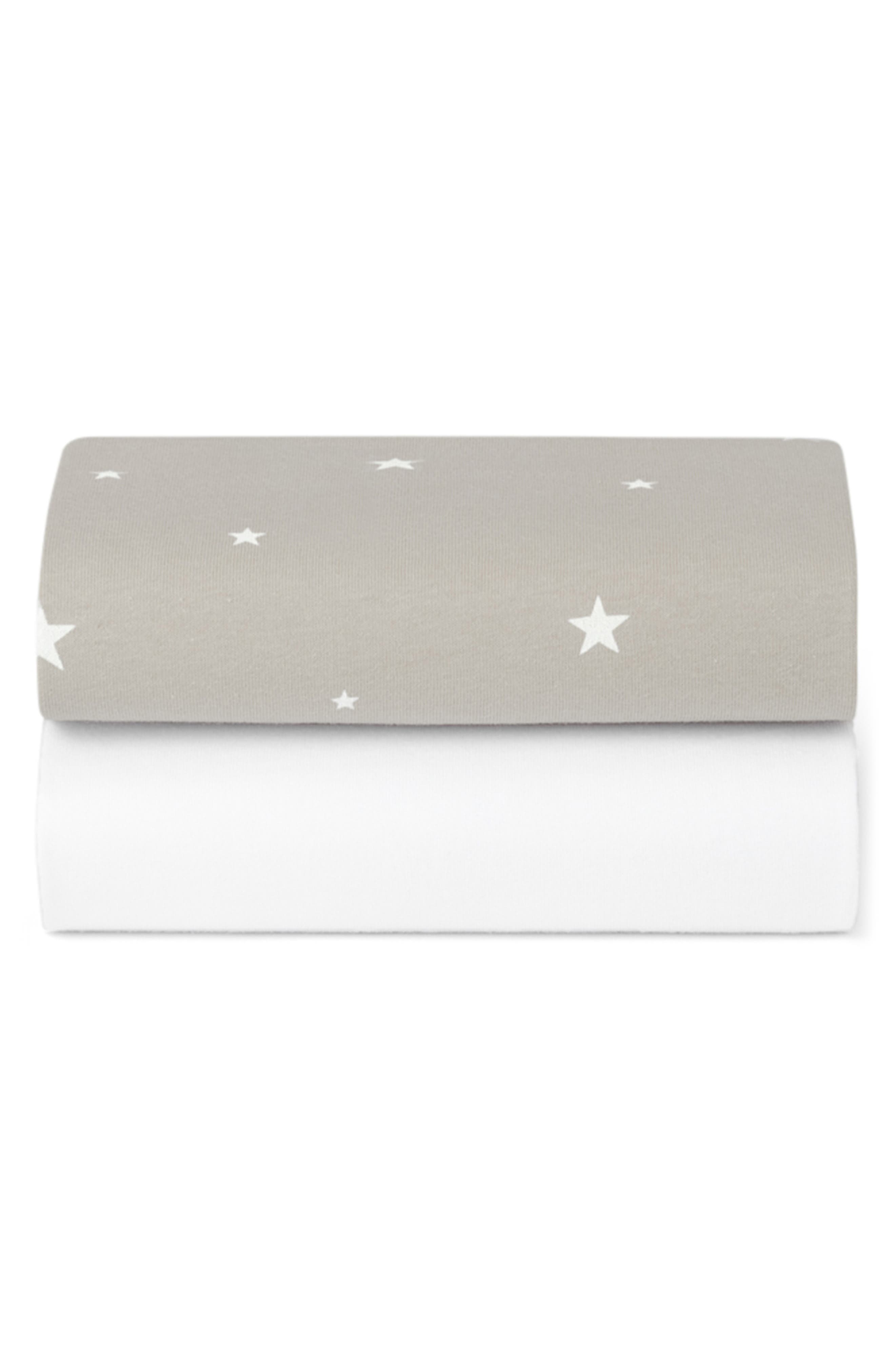 Snüz Pack of 2 Assorted Crib Sheets in Grey/Star 